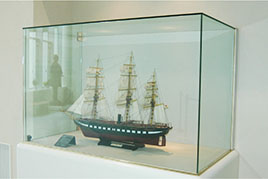 A model of the battleship of the Tokugawa shogunate, <span class='italic'>Kaiyo</span>.